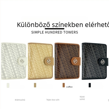 PU Bőr Útlevél- és Kártyatartó Csattal, Több Kártya Rekesz, Uniszex, Betű Mintázat