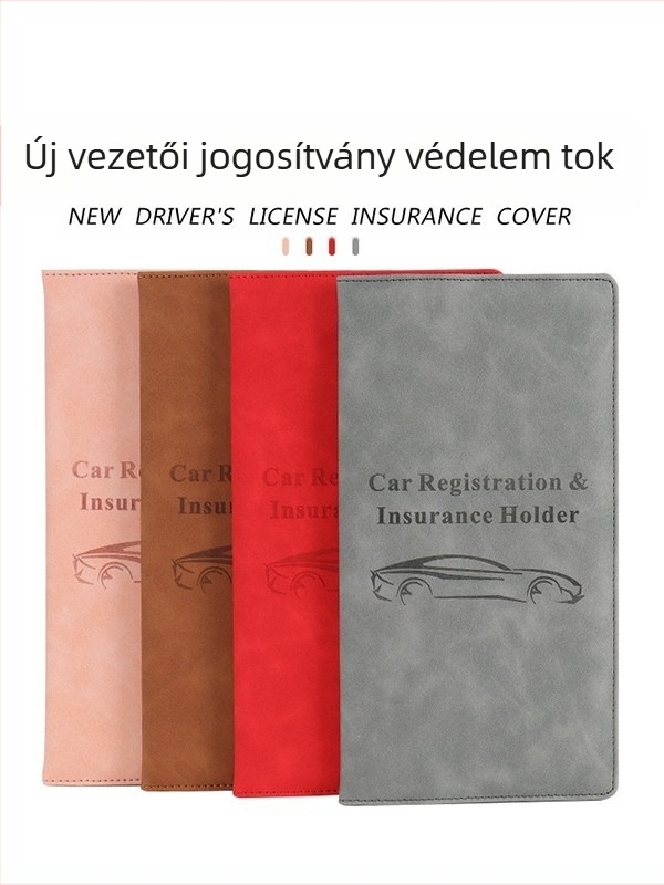 PU bőr útlevél tartó és dokumentum szervező, uniszex, 3 hajtogatás, összecsukható