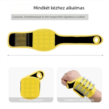 Velcro-övvel ellátott mágneses csuklópánt – eszköz csavarok, szegek és fúrófejek felvételére; nylonból készült, nylon/poliészter keverék, ipari felhasználás, Neutral márka