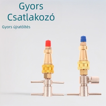 Hűtőszekrény gyorscsatlakozó eszköz, hűtőközeg töltéséhez, 1/4 gyorscsatlakozás, anyag: vas, kód Zrbi1776