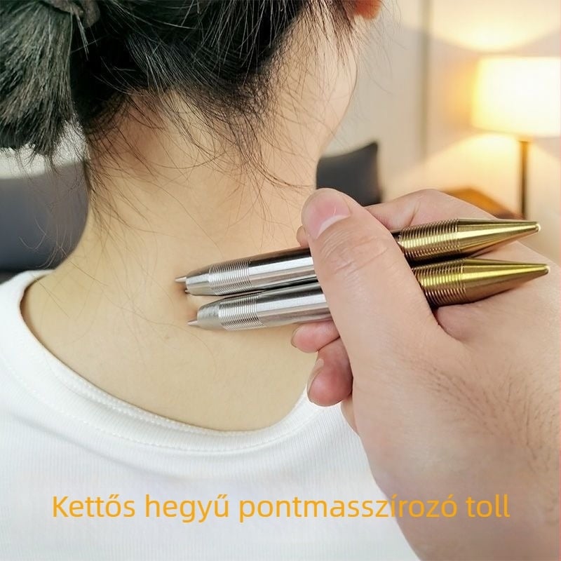 Kettős villás mágneses energiameszes pálca akupunktúrás pontokhoz és meridián terápiához, 2 masszázs fej, nyaki alkalmazáshoz