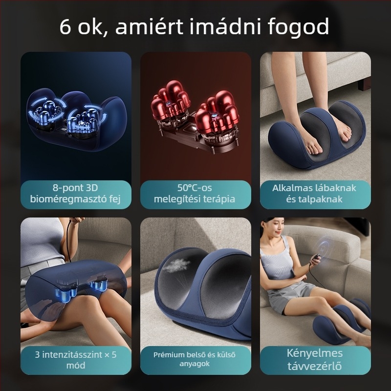 Otthoni vádl masszírozó, teljesen automata gyúró lábmasszírozó, lábápoló készülék, izommasszírozó