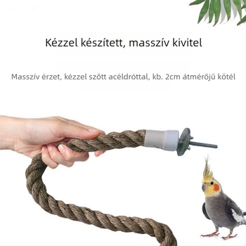 Jutából készült madármászó játék szívókoronggal, kalitkához, felnőtt madaraknak