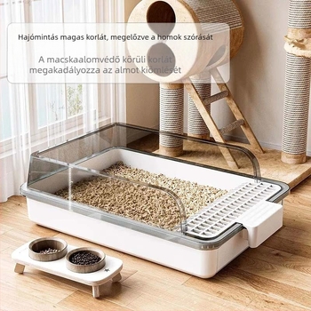 Macskaalomtálca – fröccsenés elleni, félig zárt kialakítás, szagtalanító PVC anyag, termékkód F99T96TJ66MS57