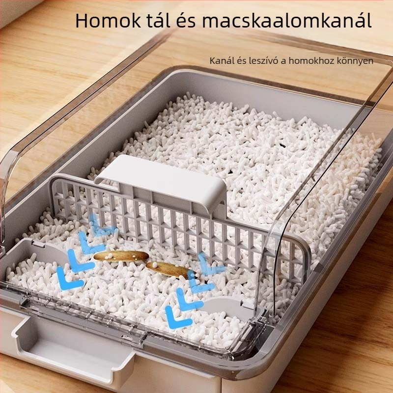 Macskaalomtálca – fröccsenés elleni, félig zárt kialakítás, szagtalanító PVC anyag, termékkód F99T96TJ66MS57