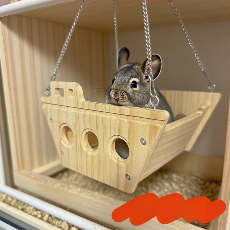 Fából készült függő ágy és ház Dragon Cat számára – 20250815, Zhejiang