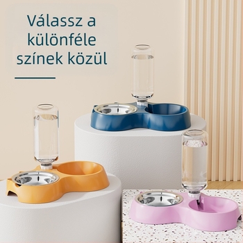 Automata macska etető és víztál rozsdamentes acélból, modell 00089613, márka Qiang Hong