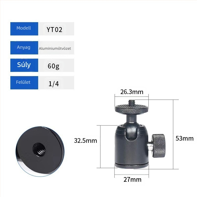 Gimbal stabilizerhez teleszkópos rúd | Alumínium ötvözet + szilikon | 5 részes kivitel | Univerzális kompatibilitás | Modell yc03 | Maximális terhelés 2–5 kg
