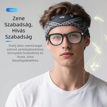 Okos szemüveg 8 MP kamera, 4 GB belső memória, valós idejű AI fordítás, fejre helyezhető viselés, kompatibil Android és iOS
