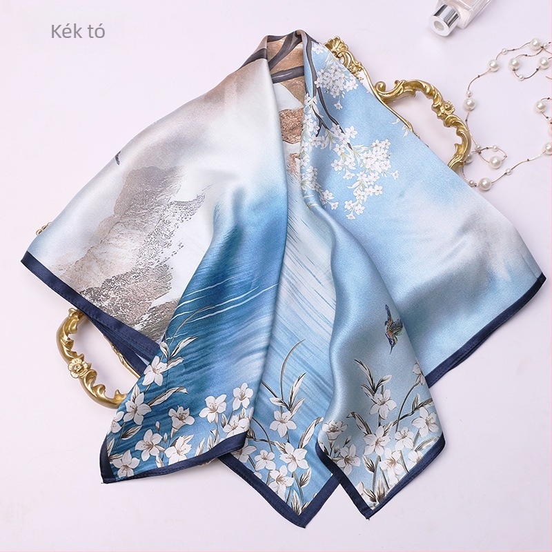 Selyem négyszögletes sál, 100% selyem, egyszerű szövése, nyári kiegészítő