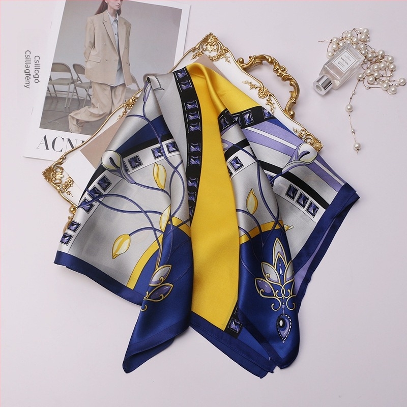 Selyem négyszögletes sál, 100% selyem, egyszerű szövése, nyári kiegészítő