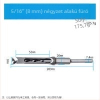 Faipari fúró négyszögletes lyukakhoz – mortise négyszögletes kapcsolatokhoz, négyszögletes nyílás, magvú hegye