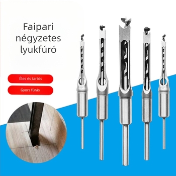 Faipari fúró négyszögletes lyukakhoz – mortise négyszögletes kapcsolatokhoz, négyszögletes nyílás, magvú hegye