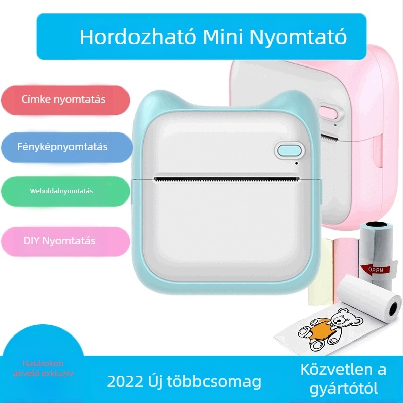 GOTOOGO 57mm USB hőnyomtató fotónyomtató – hordozható, zsebes kivitel, Android és iOS kompatibilis