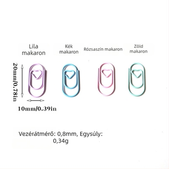 Mini szív alakú, fém papírklipsz, dobozos csomagolás, modell Mini Love Paper Clip