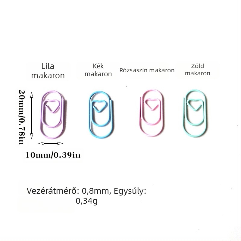 Mini szív alakú, fém papírklipsz, dobozos csomagolás, modell Mini Love Paper Clip