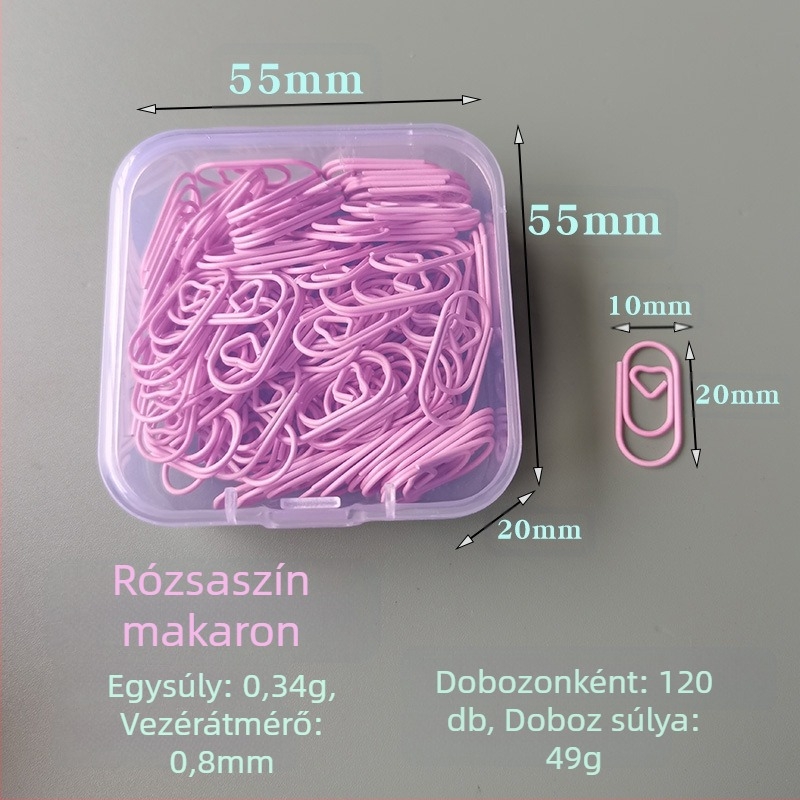 Mini szív alakú, fém papírklipsz, dobozos csomagolás, modell Mini Love Paper Clip