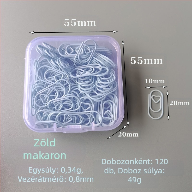Mini szív alakú, fém papírklipsz, dobozos csomagolás, modell Mini Love Paper Clip