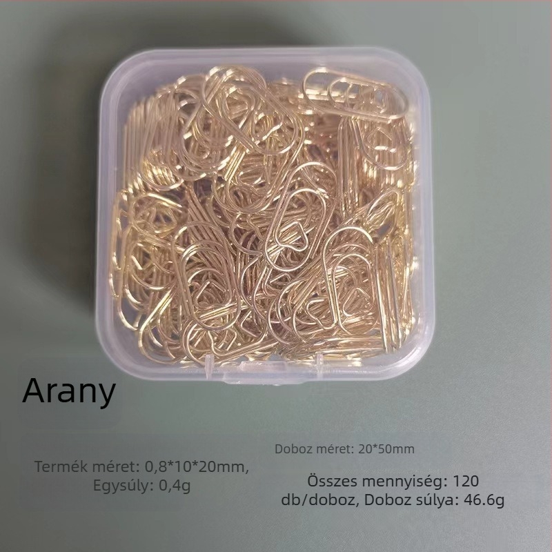 Mini szív alakú, fém papírklipsz, dobozos csomagolás, modell Mini Love Paper Clip