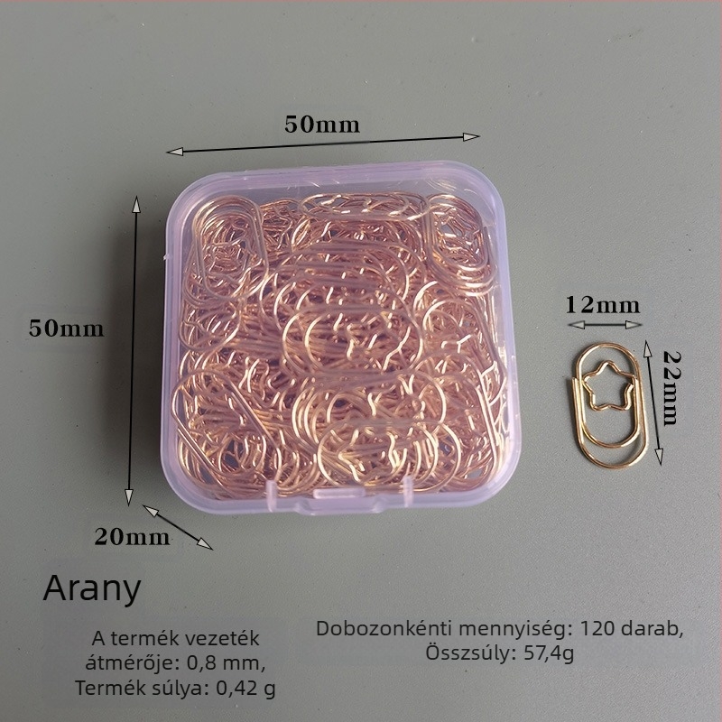 Mini szív alakú, fém papírklipsz, dobozos csomagolás, modell Mini Love Paper Clip