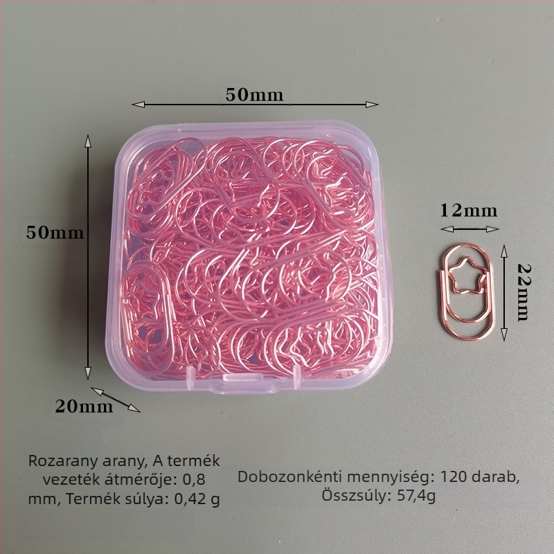 Mini szív alakú, fém papírklipsz, dobozos csomagolás, modell Mini Love Paper Clip