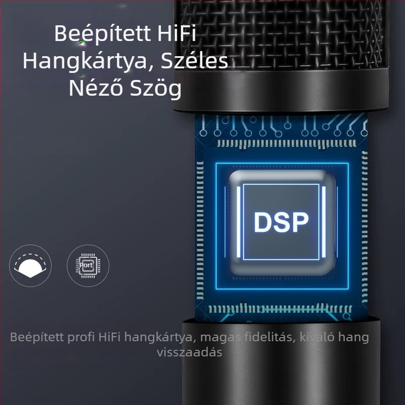 BM-800USB USB számítógépes felvételi mikrofon cardioid mintával, 20Hz-20kHz, SNR ≥70dB, alumíniumötvözet ház