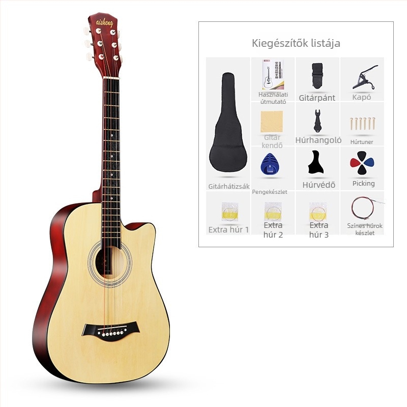 Ai Sheng népi gitár, basswood test, ABS fingerboard, modell 38-41