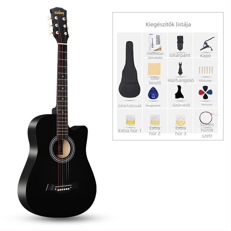 Ai Sheng népi gitár, basswood test, ABS fingerboard, modell 38-41