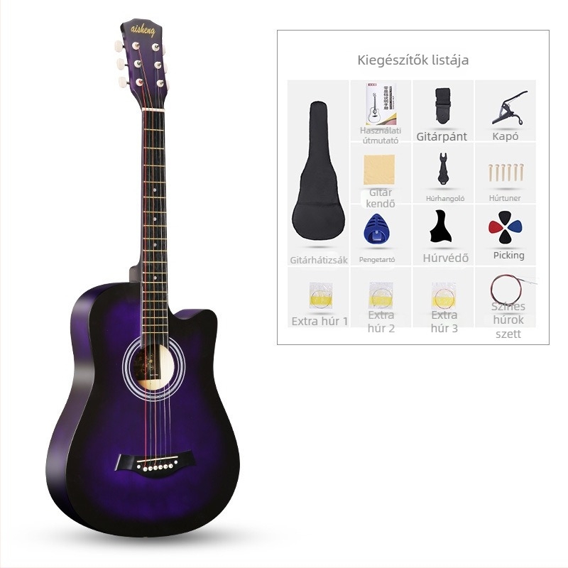 Ai Sheng népi gitár, basswood test, ABS fingerboard, modell 38-41