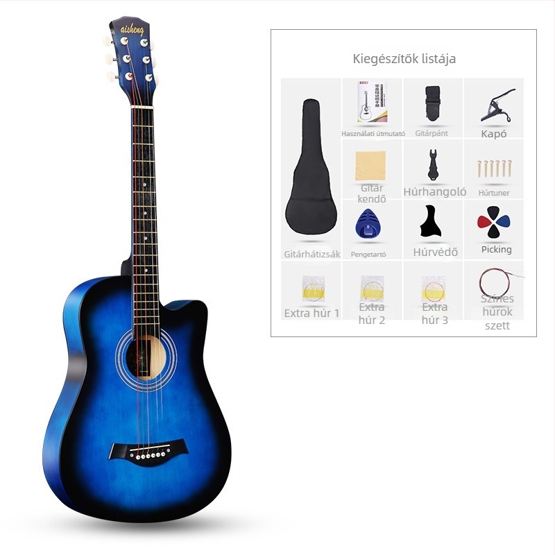 Ai Sheng népi gitár, basswood test, ABS fingerboard, modell 38-41