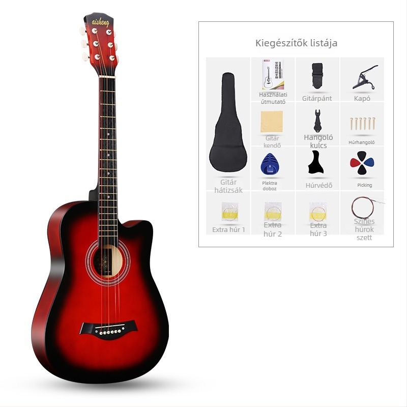 Ai Sheng népi gitár, basswood test, ABS fingerboard, modell 38-41