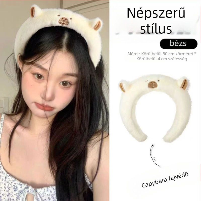 Plüss capybara fejpánt, rajzfilm-stílus, kézműves, Shengluo márka, Yiwu eredet, uniszex