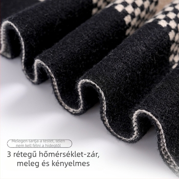 Férfi kasmír sál, kockás mintázat, egyszerű szövés, meleg téli kiegészítő