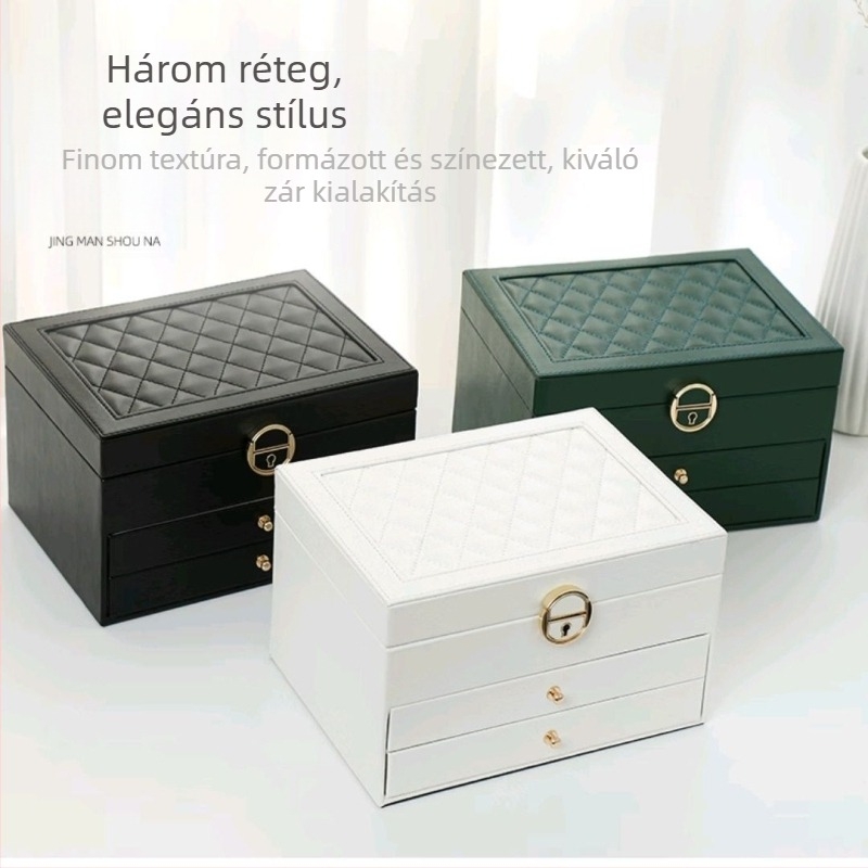 Háromrétegű ékszerdoboz kompozit anyagokból az ékszerek tárolására