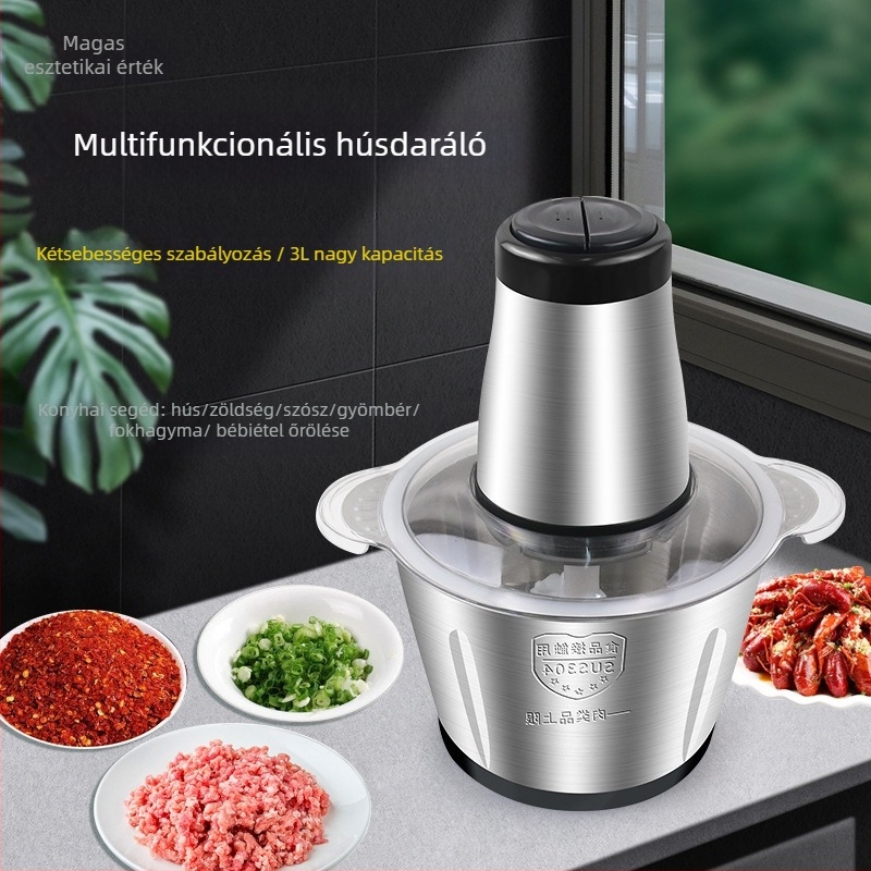Háztartási húsgép és keverő | kapacitás 1–3 L; rozsdamentes acél test; 4 pengék; 10 000 ford/perc; zaj < 36 dB