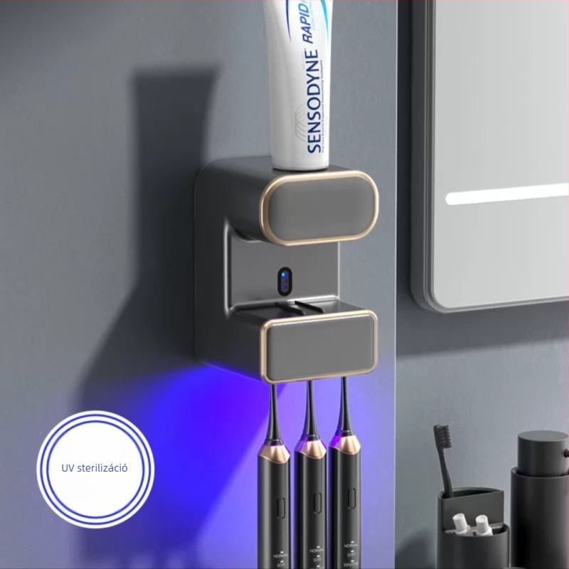 Automata szenzoros fogkrémnyomó UV sterilizációval és fogkefetartóval, 2024-es modell, RA-958, gyermekeknek és felnőtteknek