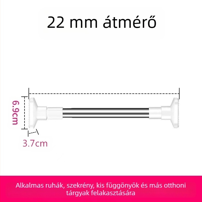 201 rozsdamentes acél ruhaszárító rúd, teleszkópos, fúrás nélküli, fürdőszobába