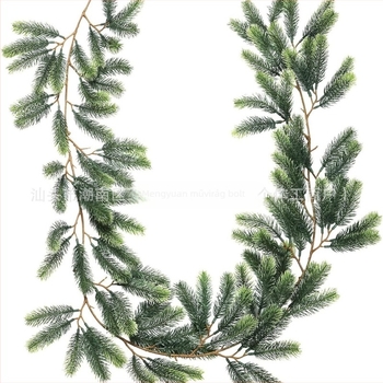 Mesterséges fenyőindás girland, műanyagból, injekciós formázással, esküvők, kültéri használatra, rekvizit fotózáshoz és otthoni dekorációhoz