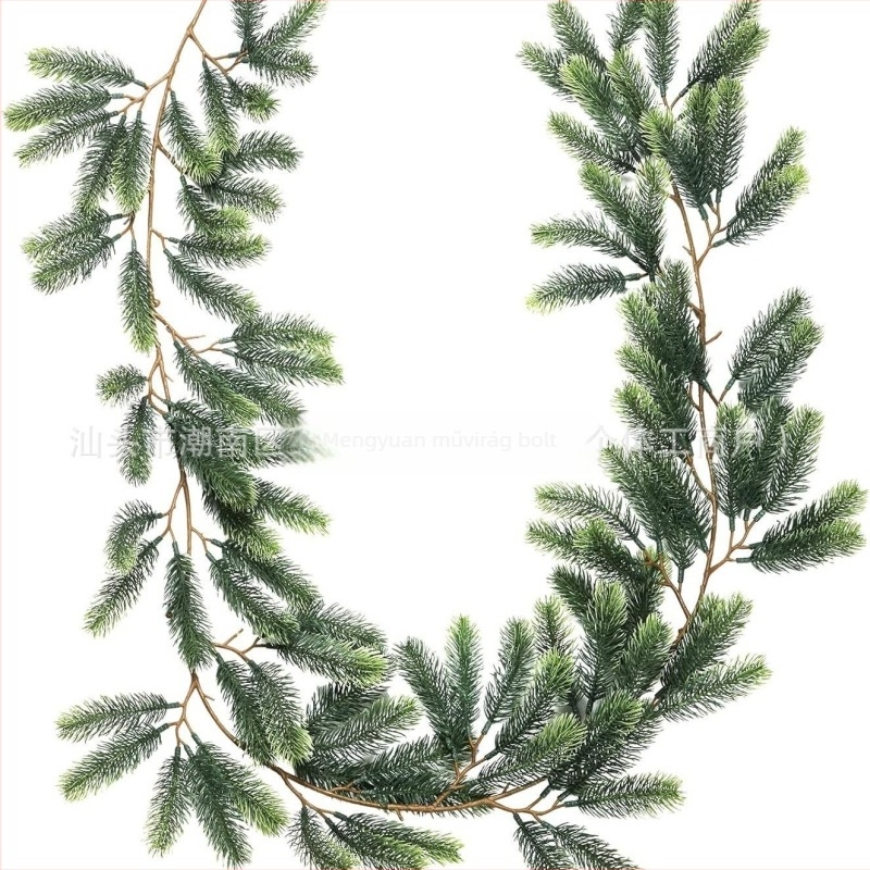 Mesterséges fenyőindás girland, műanyagból, injekciós formázással, esküvők, kültéri használatra, rekvizit fotózáshoz és otthoni dekorációhoz
