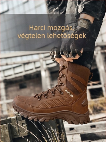 Férfiaknak készített magas szárú taktikai bakancs szabadidős túrákhoz és hegymászáshoz, Oxford anyagból