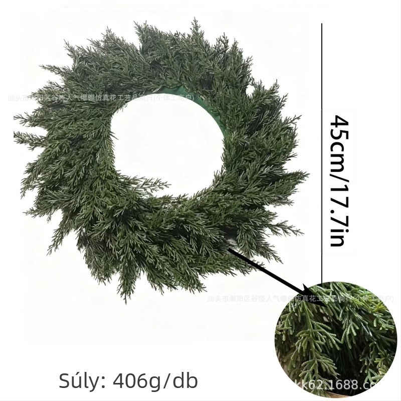 Műanyagból készült karácsonyi koszorú, amerikai stílus, félig kézi, félig mechanikus kivitelezés