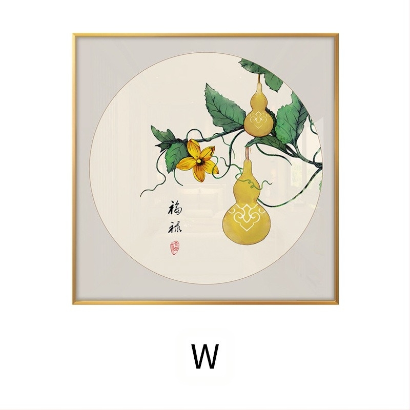 Új kínai stílusú dekoratív falikép, alumínium keret, vászonnyomat, két darabos készlet, testreszabás elérhető