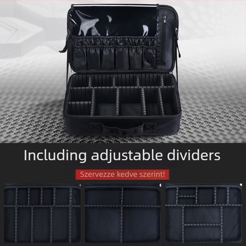 Sminkes tasak Oxford anyagból, függőleges négyzet alak, cipzáras zseb, cipzárral nyitható kialakítás, kapacitás 36–55 L