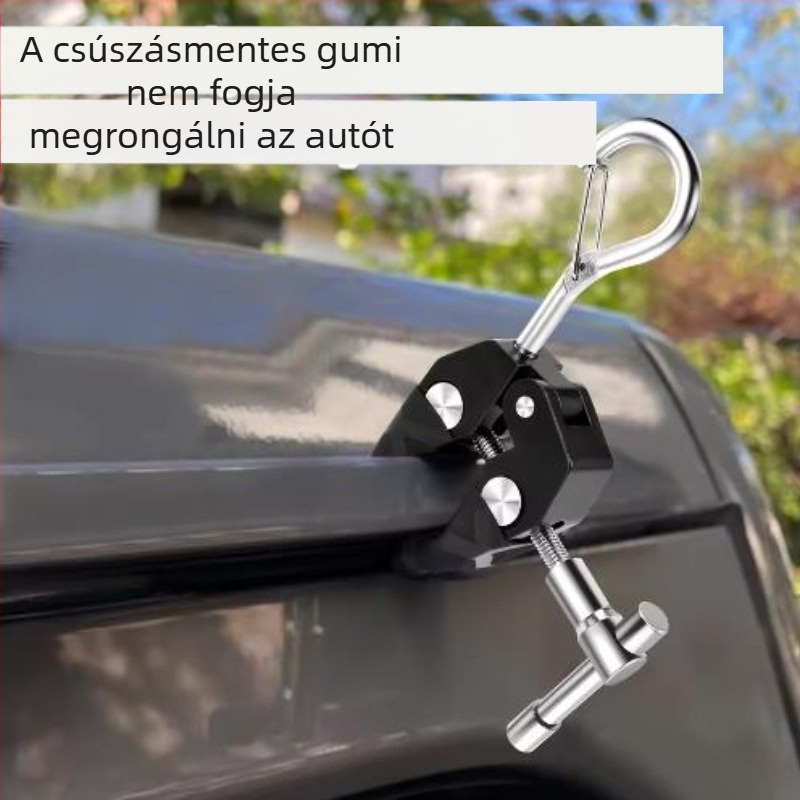  Alumínium ötvözet tetőoldali sátorrögzítő klipsz crab fogóval, autóhoz szerelhető napernyő/ sátor teleszkópos rúdhoz — Sátor- és árnyékoló kiegészítők | Anyag: alumíniumötvözet; Márka: Unbranded; Származás: Kína