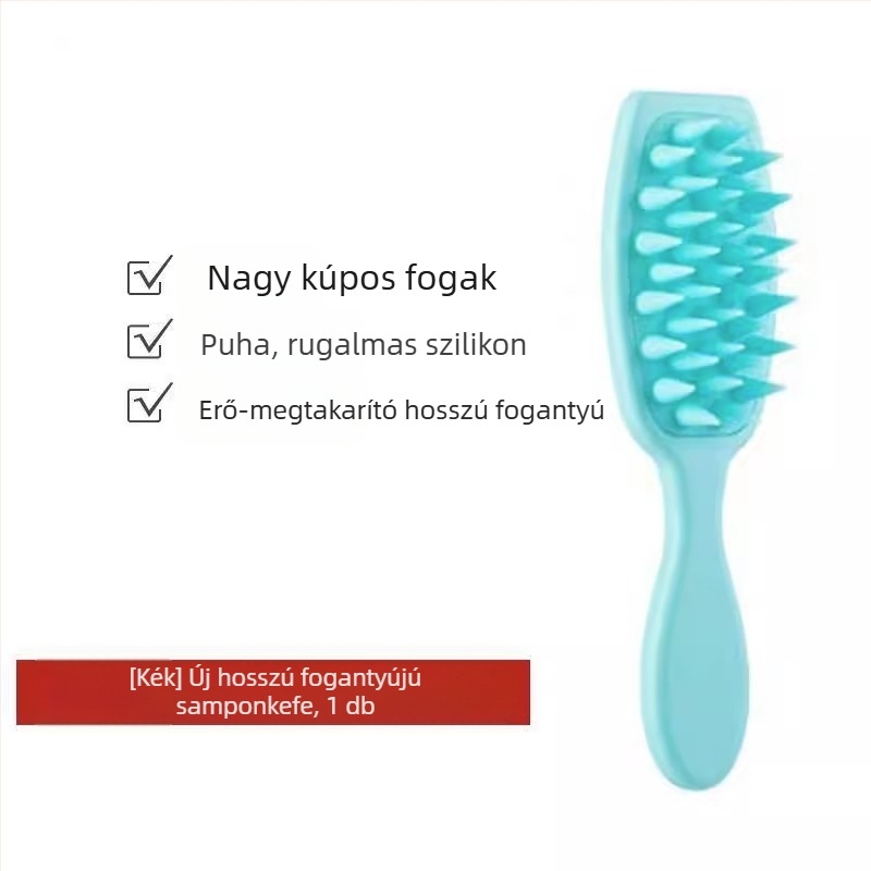 Samponkefe hosszú nyéllel – műanyag masszázs kefe a fejbőrre, Seiko felület, koreai stílus