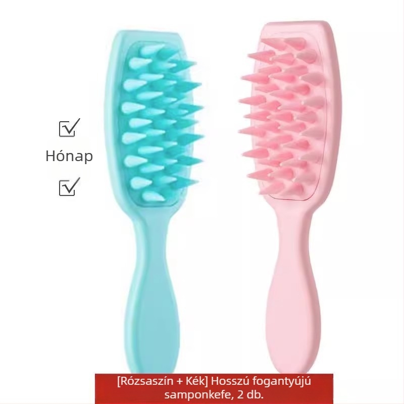 Samponkefe hosszú nyéllel – műanyag masszázs kefe a fejbőrre, Seiko felület, koreai stílus
