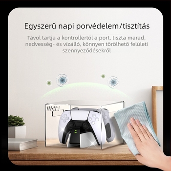PS5-vezérlő porvédő tok – átlátszó akril tok PS5-höz (Model L1172, Súly 367 g, Anyag: akril)