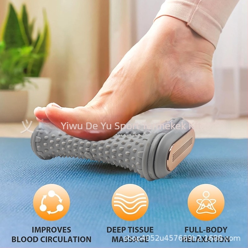 Talptorna masszírozó roller dupla kerékkel az ív masszázsához, fascia masszázs, talpizmok ellazítása és másodlagos akupunktúrás pontok stimulálása (Anyag: EVA; Dupla kerék; Fascia masszázs; Talpizmok ellazítása; Másodlagos akupunktúrás pontok stimulálása)