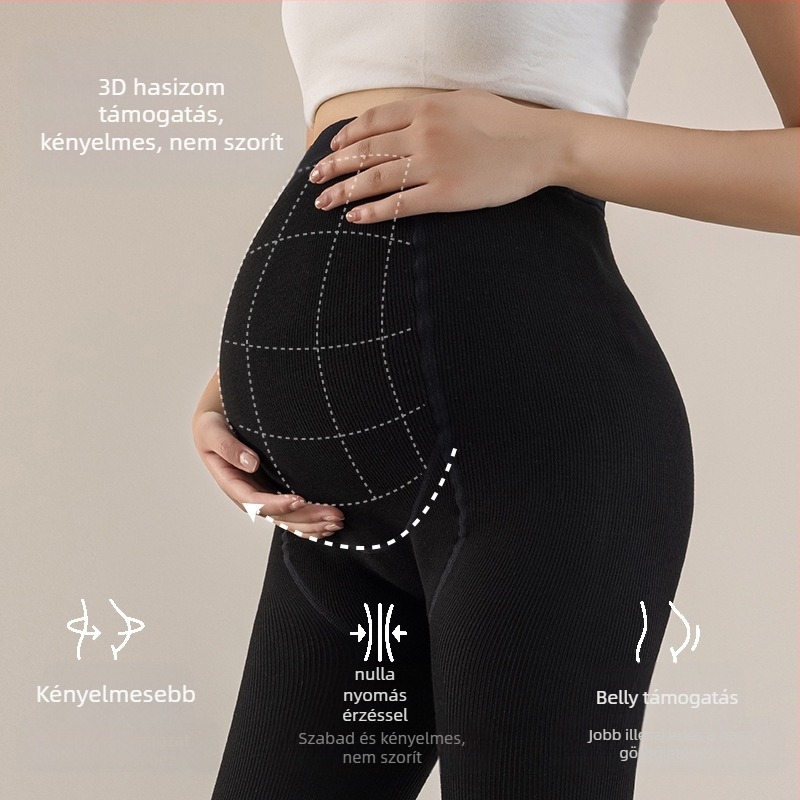 Kismama harisnya fleece belsővel, vastag és meleg őszi-télre, alapréteg pamut keverék 50–70%