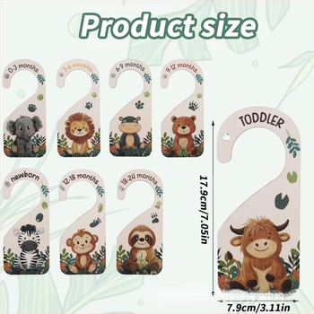 Fából készült babaruha elválasztó, lézerrel kivágott fa jel a babaszoba szekrényének rendezéséhez, modern minimalist stílusú kiegészítő